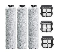 DrRobor Rouleau Brosse Filtres pour Tineco Floor One S3 iFloor 3 Aspirateur Sans Fil (3 Brosse de Rechange + 3 HEPA Filtres + 1 Brosser)