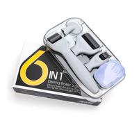 Drs 4/5/6in1 Derma Roller Needle 0,25 0,3 Mm Microdermabrasion Facial Roller Microneedle Kit Pour Eye Face Body Skin Care Rajeunissement Beauty Device - Type 6 In 1 Black