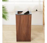 DRSFF Poubelle carrée créative Poubelle à clapet pour Salon Chambre Cuisine Grandes poubelles Corbeille à Papier Seau de Rangement en Bois pour Bureau à Domicile Commercial (Couleur : A)