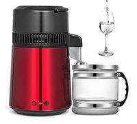DRSM 750W Machine à Eau distillée,304 Acier Inoxydable d'eau Distiller,Home purificateur d'eau Filter avec Carafe en Verre,pour la Maison,Bureau,Laboratoires,Hôpitaux,Red