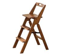 Drsyffsup Escabeau Pliable 2 en 1 en Bambou léger et Portable avec poignée pour Cuisine, Petit-déjeuner, Pique-Nique - Siège Pliable Multifonctionnel avec Tapis antidérapant(3-Step)