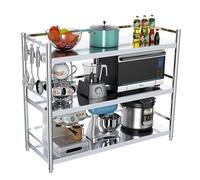 Drsyffsup Étagère à 3 Niveaux - Étagères de Cuisine autoportantes, Table de Travail Commerciale, rayonnage de Rangement Robuste pour cantines et Restaurants - Acier Inoxydable 304(90x45x100cm)