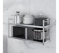 Drsyffsup Étagère Murale Suspendue en Acier Inoxydable 304 | Étagère Flottante Robuste à Usage Commercial avec 4 Crochets pour Cuisine, Restaurant, Garage et Four à Micro-Ondes(90X30X55CM)