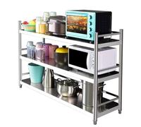 Drsyffsup Étagères en Acier Inoxydable 304, 3 Niveaux réglables de 60 à 150 cm de Long, Robustes et adaptées aux Cuisines, Bureaux et garages. Charge maximale : 60 kg par étagère(70x40x100cm)