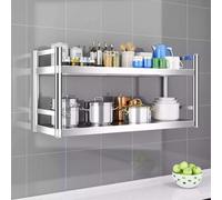 Drsyffsup Étagères murales flottantes - Organisateur de Rangement Robuste pour Chambre, Cuisine ou Salle de Bain - Étagère Murale Suspendue à 2 ou 3 Niveaux avec Crochets en S(2-Layer 70X35X55CM)