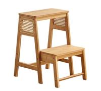 Drsyffsup Marchepied en Bois pour Adultes et Enfants, marchepied Pliable à 2 marches, Tabouret de sécurité pour Salle de Bain, Cuisine, Tabouret de Toilette pour Enfants, Banc à Chaussures(Natural)
