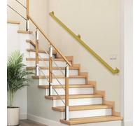 Drsyffsup Rampe d'escalier carrée en Fer forgé doré pour escalier intérieur, Main Courante pour escaliers, Rampe Murale, kit de Support 1 m, 150 cm, 2 m, 250 cm, 300 cm, 4 m, 5 m, 6 m(0.8m)