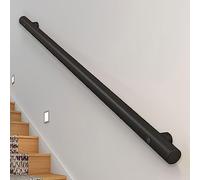 Drsyffsup Rampe d'Escalier Moderne - 3m/3.5m/4m/4.5m - Noir Mat, Main Courante d'Escalier en Acier Inoxydable à Montage Mural pour Marches Intérieures Extérieures - Kit Complet (Size : 200cm)