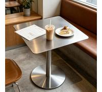 Drsyffsup Table à Manger carrée pour Petit-déjeuner, Grande Table de Bistro, de pub, de Jardin, en Acier Inoxydable, pour Salons de thé, Repas de Loisirs, Balcon, Hauteur 75cm 95cm 105cm(60x60x75cm)