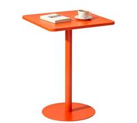 Drsyffsup Table de Bar en Fer Orange Tables de Cocktail de Bistro carrées en métal avec Base Ronde Stable pour taverne Cuisine Salon Salle de réunion café Patio extérieur Tables de Jardin(70x70x73cm)