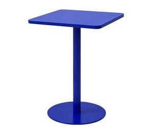 Drsyffsup Table de Bar Industrielle Moderne - Table de Bistro à Cocktail sur Pied carrée en métal de 48/60/70cm - Table Basse Bleue pour Zone de réception et Salle de sous-Commission