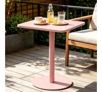 Drsyffsup Table de Salle à Manger carrée pour Petit-déjeuner, Grande Table de Bistro, de pub, de Jardin, en Fer, pour Salons de thé, Repas de Loisirs, Balcon, Hauteur 73 cm(48x48x72cm)