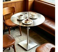 Drsyffsup Table de Salle à Manger de Cuisine Moderne avec Base Stable, Petite Table d'appoint à Hauteur réglable pour Salon, Balcon - Tables Hautes de bistrot en Acier Inoxydable(Top 50cm)
