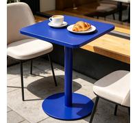 Drsyffsup Table de Salle à Manger d'extérieur carrée de 48/60/70 cm, Tables de Bar en Hauteur, Table Basse en Fer forgé Robuste pour Jardin, pelouse, terrasse, Balcon - Bleu