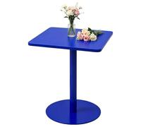 Drsyffsup Tables de pub carrée, Table de Bistro avec Base en métal, Tables de Salle à Manger Commerciale en Fer forgé, Table d'appoint Basse pour Salon, Chambre à Coucher, Balcon, Bleu