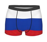 DRTGEDS Boxer avec drapeau russe, évacuation de l'humidité et respirant, sous-vêtements pour homme, noir, Medium