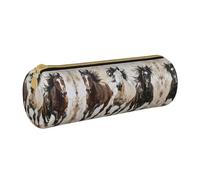 DRTGEDS Chevaux Running Art Élégant Crayon Roll Pouch, Trousse multifonction pour papeterie Organiseur pour artisanat, travail, Blanc 1, Talla única, Tendance