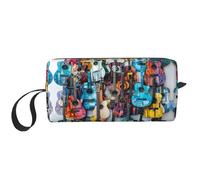 DRTGEDS Couleur Acoustique et Guitares Trousse de Toilette pour Hommes, Trousse de Toilette de Voyage Portable pour Le Rasage, Petit Sac, Blanc, Taille Unique, Blanc, One Size