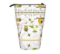 DRTGEDS Flying Bees Trousse à crayons télescopique Motif marguerites