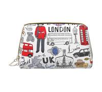 DRTGEDS I Love London Trousse de toilette de voyage, trousse de maquillage pour sac à main, trousse de maquillage de voyage, mini trousse de maquillage pour femme, blanc, One Size