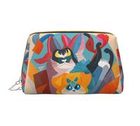 DRTGEDS Jolie trousse de maquillage pour femme Motif chats de dessin animé Petit sac de maquillage pour sac à main Trousse de maquillage de voyage, blanc, One Size