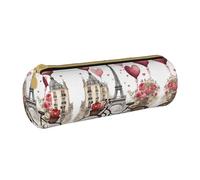 DRTGEDS Love Paris Tour Café Vin Parfum Vélo Coeur Élégant Imprimé Crayon Rouleau Pochette Pochette Multi-Usages pour Papeterie Organisateur pour Artisanat Travail, Blanc, One Size, tendance.