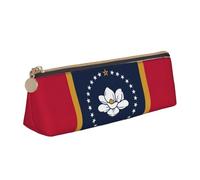 DRTGEDS Mississippi State Flag Trousse à crayons tendance avec fermeture éclair pour bureau, voyage, Blanc, One Size, tendance.