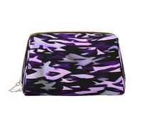DRTGEDS Petit sac de maquillage pour femme, motif camouflage américain, violet, blanc, One Size