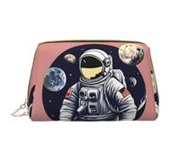 DRTGEDS Petite trousse de maquillage Astronaute On The Moon pour femme - Petite trousse de maquillage pour sac à main, trousse de maquillage de voyage, blanc, One Size
