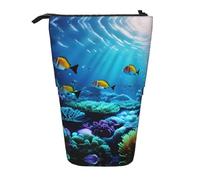 DRTGEDS Porte-crayons télescopique, avec motifs de paysages sous-marins, pour ranger des crayons, des cosmétiques, des produits de maquillage
