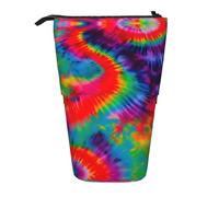 DRTGEDS Porte-crayons télescopique coloré avec motif tie-dye, trousse de maquillage