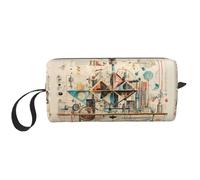 DRTGEDS Sac cosmétique imprimé physique pour homme, sac de toilette portable de voyage, sac de rasage, petit sac, blanc, taille unique, blanc, taille unique, blanc, taille unique, taille unique,