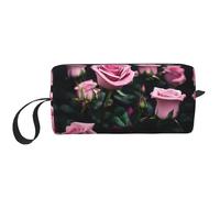 DRTGEDS Sac de toilette pour homme, imprimé de roses rouges, sac de toilette portable de voyage, sac de rasage, petit sac, blanc, taille unique, Blanc, Taglia Unica