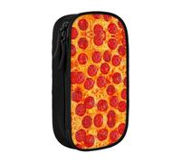 DRTGEDS Trousse à crayons 3D Pizza Pepperoni - Pochette à crayons multi-fentes - Trousse portable - Pour le bureau