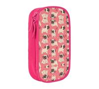 DRTGEDS Trousse à crayons amusante avec motif carlin et chiot - Esthétique - Avec fermeture éclair - Rangement de papeterie Kawaii