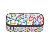 DRTGEDS Trousse à crayons colorée avec 4 compartiments pour homme et femme Motif notes de musique