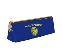 DRTGEDS Trousse à crayons tendance avec drapeau de l'État de l'Oregon, sac de rangement portable avec fermeture éclair pour papeterie, bureau, voyage, blanc, Talla única, Tendance