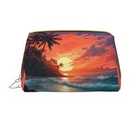 DRTGEDS Trousse de maquillage pour femme Motif coucher de soleil tropical Petit sac de maquillage pour sac à main Trousse de maquillage de voyage, blanc, One Size