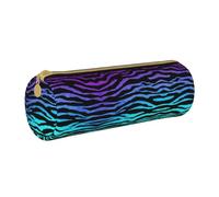 DRTGEDS Violet Bleu Vert Camouflage Zebra Rayures Élégant Impression Crayon Roll Pouch, Trousse Multifonction Pour Papeterie Organisateur Pour Artisanat, Travail, Blanc 1, Talla única, Tendance