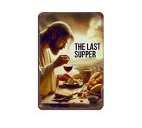 DRTRW Poster vintage en métal « The Last Cène avec Jésus » pour pub, club, café, bar, maison - 20 x 30 cm