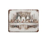 DRTRW Poster vintage en métal « The Last Cène avec Jésus » pour pub, club, café, bar, maison - 30 x 40 cm