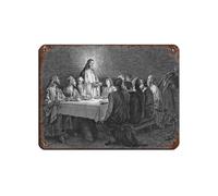 DRTRW Poster vintage en métal « The Last Cène avec Jésus » pour pub, club, café, bar, maison - 30 x 40 cm