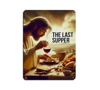 DRTRW Poster vintage en métal « The Last Cène avec Jésus » pour pub, club, café, bar, maison - 30 x 40 cm