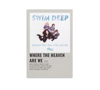 DRU I WQBRBH Poster mural esthétique pour salon, chambre à coucher, avec imprimé Swim Deep Where The Heaven Are We - 20 x 30 cm - Style sans cadre