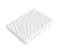 druck.de Lot de 5 carnets de notes - Format A5 - 50 feuilles par bloc - Papier 90 g/m² - Carreaux - Blanc - Encollé - Dos en carton - Idéal pour le bureau, l'école et la maison