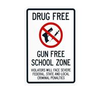 Drug Free School Zone Violators Will Face Severe Federal avec panneau d'avertissement graphique, panneaux en métal pour entreprise, maison, décoration murale de sécurité, 20,3 x 30,5 cm