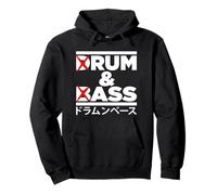 DRUM & BASS X BASSLINE RAVE TECHNO MUSIC - RUM N ASS Sweat à Capuche
