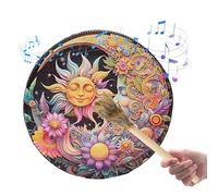 Drum chamanique fait à la main - Ritual Travel Drum, Chamanic Hand Drum With Drummer | Véritable instrument de musique spirituelle, tambour de spirituelle, tambour amérindie