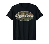 Drum Corps Vintage Camo Distressed Drummers Design T-Shirt