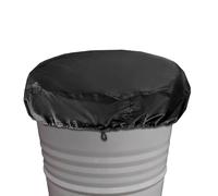 Drum Cover, Rain Barrel Cover, Trash Can Lid, Stretchable Drawstring Fit | Weatherproof Oxford Cloth, Outdoor Storage Protection, 25,6 x 3,9 pouces, noir, 2 pièces
